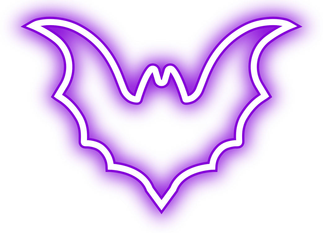 bat neon halloween glow light outline icon element illustration