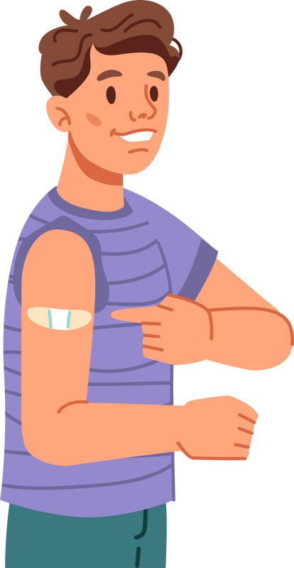 Coronavirus Immunization, Man after Vaccination