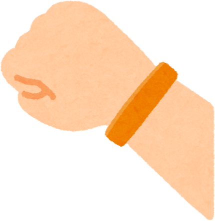 Illustration of an Orange Silicone Wristband on a Wrist